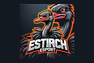 create unique ostrich mascot logo with my creative thinking