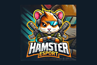 make awesome hamster esport mascot logo for your company