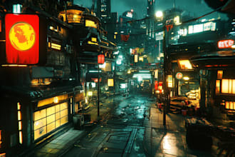 do a cyberpunk futuristic city landscape or sci fi concept