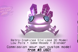 create a stylized low poly 3d model