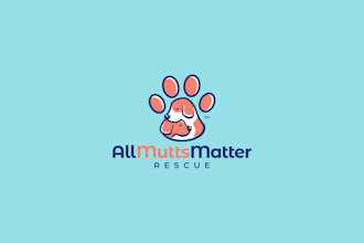 create dog paw brand rescue organization logo design