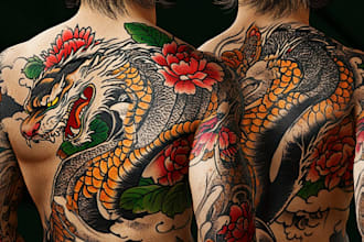 design an oriental or japanese tattoo for you