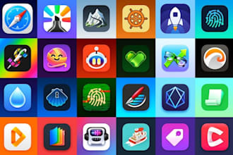 draw mobile app icon design ,website icon,logo design
