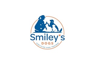 create playful joyful dog training business logo design