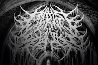 draw brutal death or black metal logo