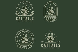 create minimalist line art and badge logo design