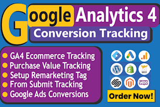 set up google ads conversion tracking, ga4 ecommerce tracking fb pixel via GTM