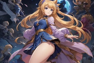 draw anime and game style characters art