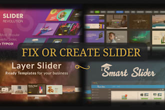 create or fix revolution sliders, website sliders, hero banners