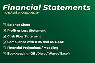 prepare balance sheet, income statement, cashflow statement