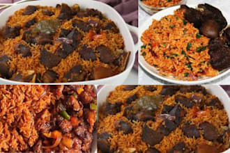 help to cook and prepare jollof rice and roasted meat