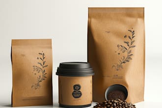 custom coffee packaging, bag, label and pouch design