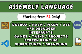do dosbox nasm masm tasm x86 8086 assembly language projects tasks