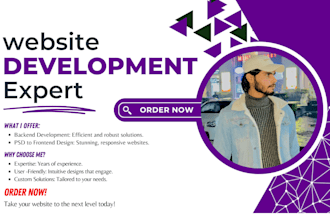 do backend development psd website front end design