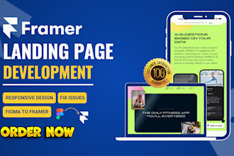 create responsive framer landing page design, figma to framer website