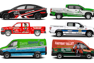 do awesome vehicle wrap design, car wrap, van wrap, truck wrap in 24 hours