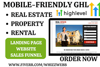 design gohighlevel property management landing page ghl vacation rental website