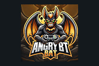 create modern angry bat mascot logo with my own creativity