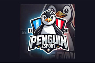 design unique penguin mascot logo for you in just two days