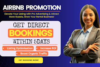do airbnb promotion, vrbo marketing for airbnb listing, airbnb booking, traffic