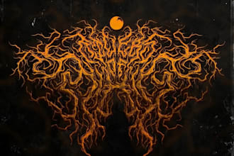 create awesome metal, y2k, psychedelic font logo