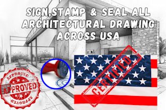 review, stamp, seal and sign architectural drawings for projects across the USA