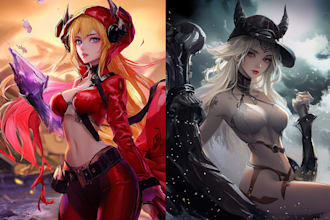 do anime and manga character art illustration, chibi or fan art