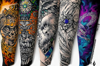 create custom tattoo design, tattoo sleeve