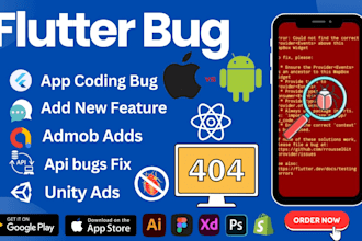 fix bugs in flutter app,ui bugs,flutter bugs,react native bugs,figma to flutter