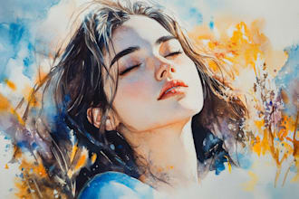 paint a portrait in traditional watercolor technique