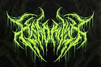 create death, black metal, grindcore, hardcore band logo