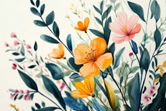 craft a beautiful botanical or floral illustration