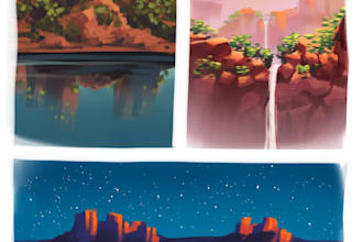 paint any digital landscape painting with my unique style