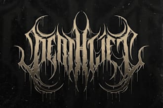 design black death brutal doom metal logo for band