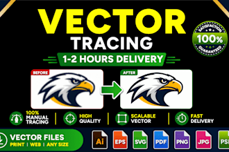 vector tracing any logo, vectorize image, convert to vector