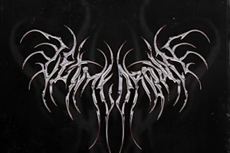 draw a detailed, brutal metal band logo
