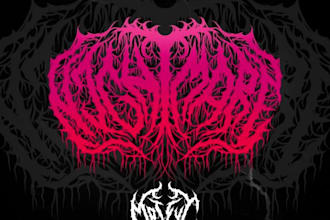 make brutal death metal, deathcore, black metal band logo