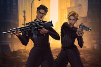 illustrate your character for novel, ebook, game scene