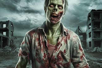 draw a fantasy horror character art and illustration