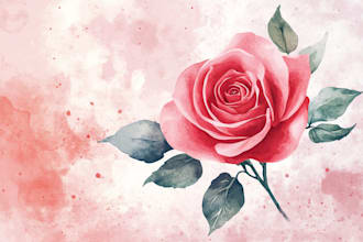 design watercolor logo brand kit floral custom
