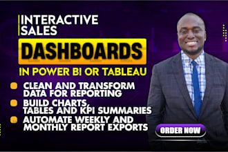 create interactive sales dashboards in power bi or tableau
