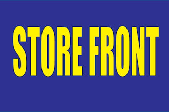 design creative shop front or storefront and all window graphics