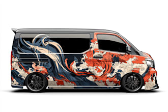 do car wrap design, vehicle sticker or decals wraps design