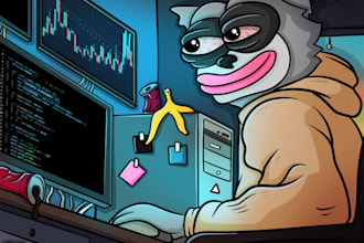 create meme coin art, nft meme art, comic art, meme logo, solana, crypto art