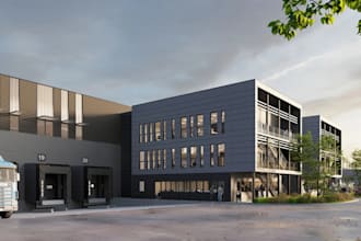 do 3d warehouse, museum, park, commercial building and 3d rendering of space