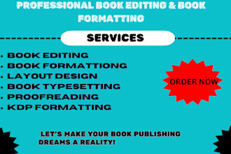 do french book editing, formatting, typesetting, and layout design for your book