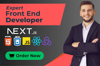 develop react front end website with next js and redux