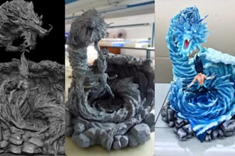 do custom 3d printing and painting for your miniatures and models with shipping