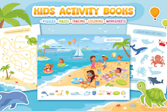 design kids activity books, worksheets, and mazes for KDP