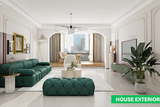 do architectural 3d rendering, model for interior designs with VR